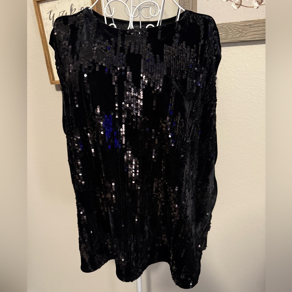 Marc New York Black Sequin Top